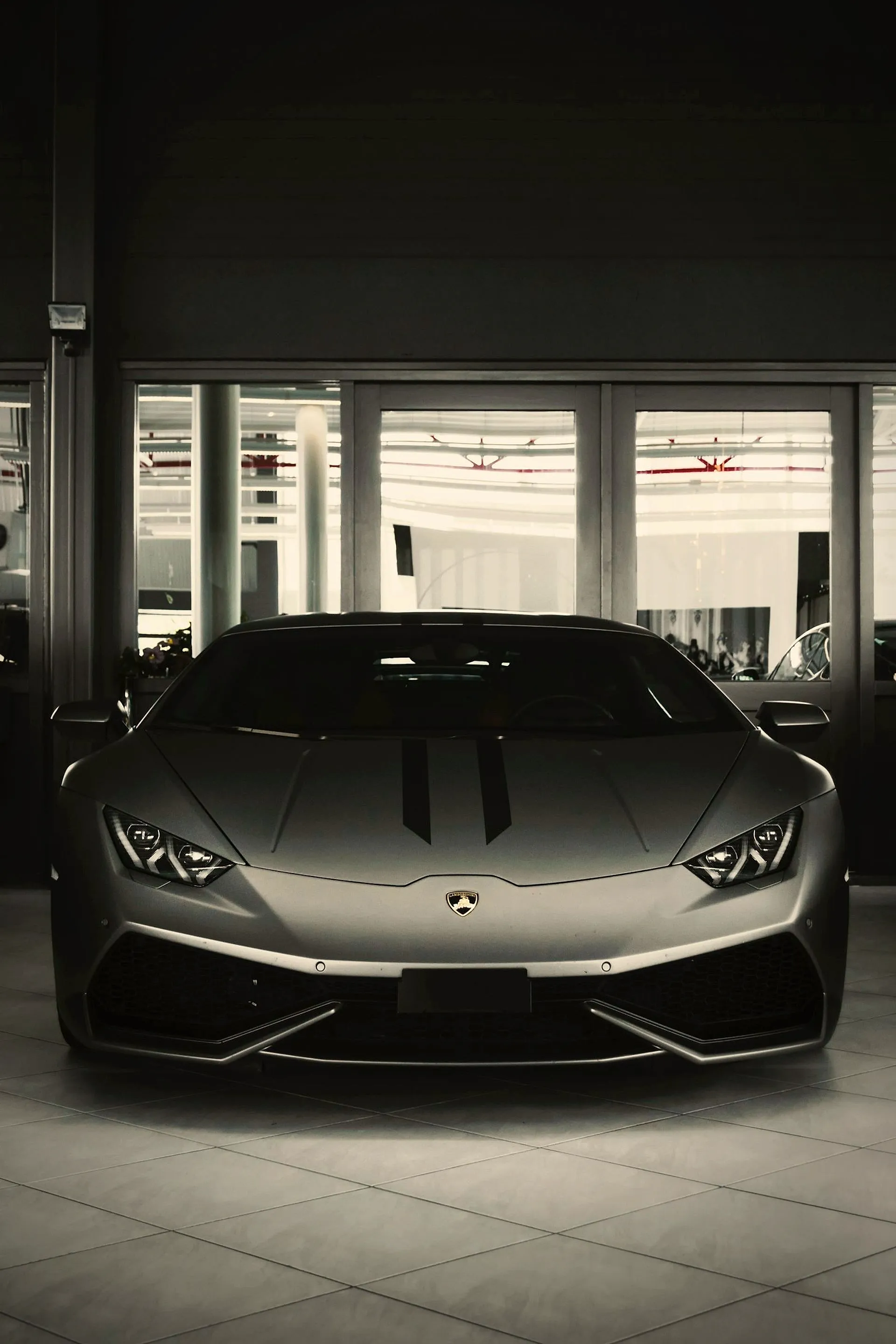 Vehicle in a dark garage