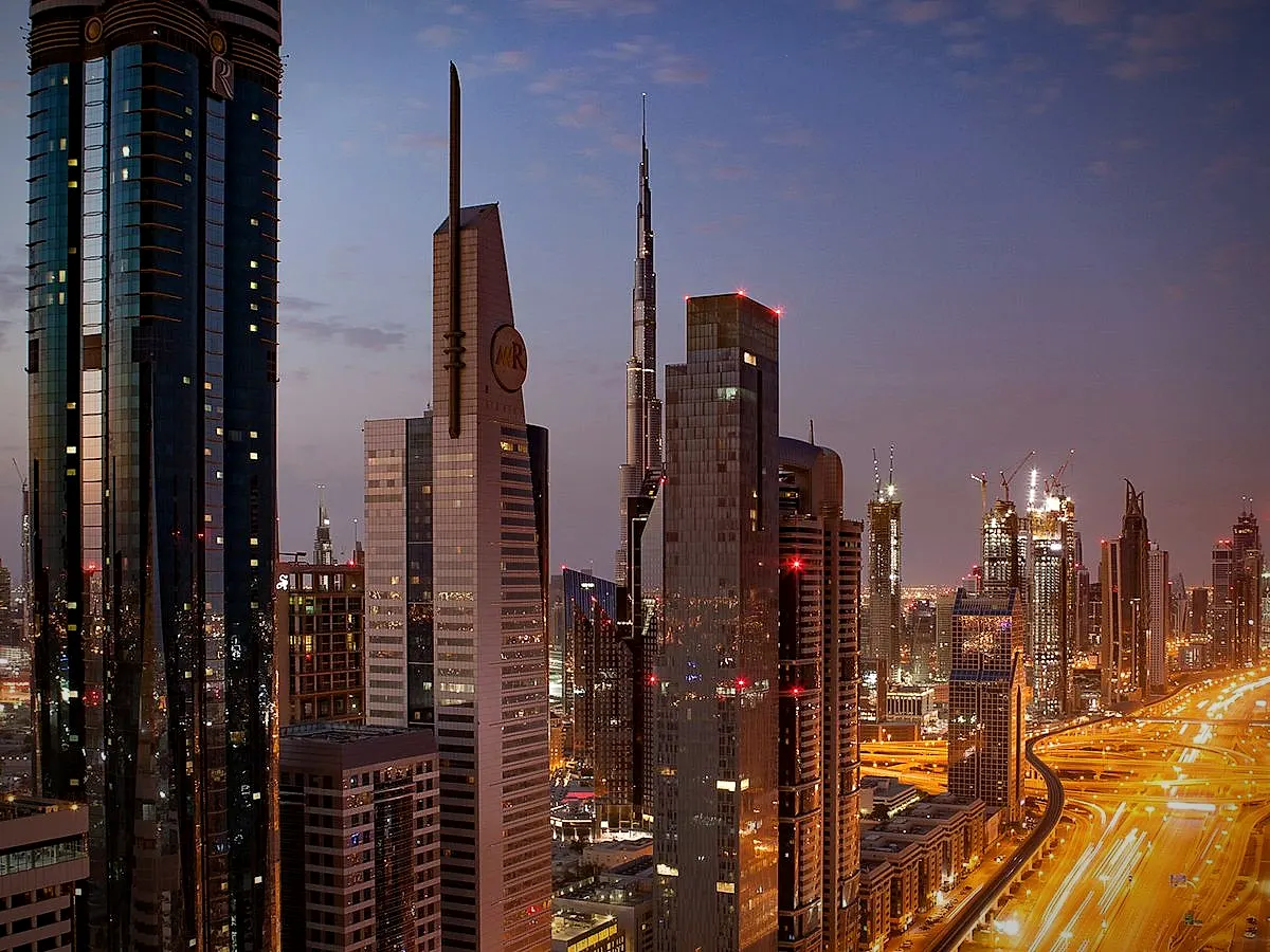 Dubai skyline at night